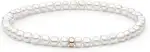 Gaura Perlenarmband Damen – Weiße Süßwasserperlen 4–4,5 mm • 17,5 cm flex • Schmuckperle aus Rosé...