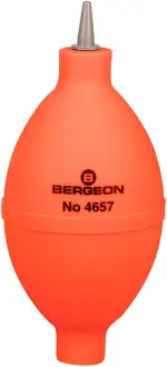 BERGEON 4657 Staubbläser – Olivenform – Mit Kunststoffspitze und Ansaug-Ventil am Boden des Bläse...