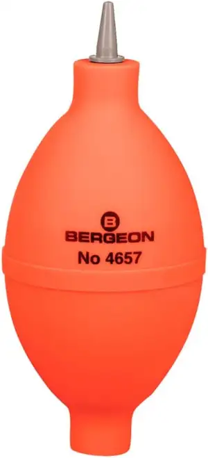 BERGEON 4657 Staubbläser – Olivenform – Mit Kunststoffspitze und Ansaug-Ventil a