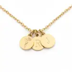 Buchstabenkette | personalisiertes Halskette mit Gravur | Personalisiertes Geschenk für die beste Freundin | Freundschaftskette (Gold, 3 Plättchen)