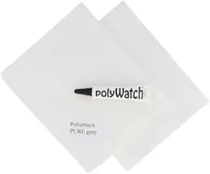 polyWatch Polierpaste PLUS inkl.original 2 x PUREgrey Poliertuch (1 Tube 5 g Inh