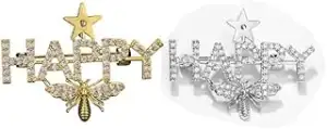 ARFUKA 2 Stück Anstecknadel Strass HAPPY Biene Stil Broschen Set Brosche Pins An