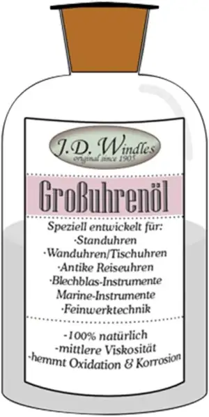 Großuhrenöl J.D. Windles, 50ml - Britische Qualität seit 1905 - C320859