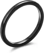 Bling Jewelry Einfache Schlichte Klassische Kuppel Paare Klassisch Schwarz Roségold Beschichteter...