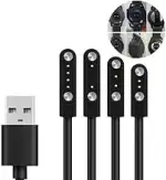 BRAVECOW Watch-Ladegerät Magnetisches Smartwatch-Zubehör USB-Kabel 2/4-poliges magnetisches Saugladegerät Adsorption USB-Datenleitung für Smart Watch (2.84mm 2Pin)