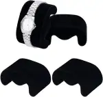 UNICRAFTALE 4 Stück Schwarzes Samtkissen Für Schmuckuhrengehäuse Uhrengehäusekissen In M Form Uhrenarmband Displaykissen Samt Uhrenkissen Ersatz Für Armband Heimdekor Gehäuse