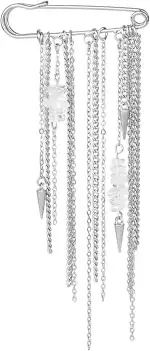 Metall Kette Unregelmäßige Kristalle Nieten Quaste Anhänger Brosche Damen Silber Jeans Hosen Hosenbeine Knöchel Dekorativ Ketten Brooch Punk Ästhetik Broschen Für Kleidung Y2K Mode Accessoires