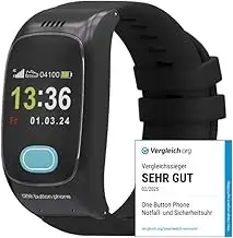 Modell 2024 - Notfall- & Sicherheitsuhr Senioren, Notrufknopf, SOS-Funktion, Stu