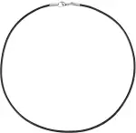 Auroris Echtleder Kette schwarz Dicke 2mm mit Karabinerverschluss ohne Verbindungsring aus Edelstahl