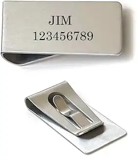 Personalisierte Geldklammer mit Gravur Edelstahl Geldscheinklammer Tragbare Geld