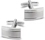 Herren silber Manschettenknöpfe Cufflinks Manschettenknopf für Hochzeit Geschäft Geschenk (silver)