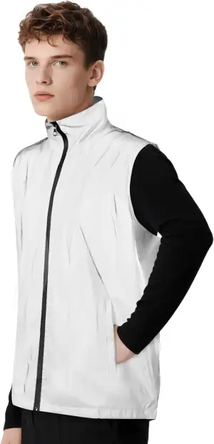 Fahrradweste Herren Damen Warnschutz Vest Weste Warnkleidung Leicht Wind Laufweste Reflektierend Ärmellos Jacke Sichtbarkeit Reflektorweste Radweste Hochsichtbares Warnschutz Weste Grau L~2XL