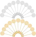 SUNNYCLUE 1 Box 60 Stück Flache Runde Anstecknadel Silberne Broschennadel Goldene Messing Sicherheitsablage Anstecknadeln Basisfassungen Broschennadeln Nadel Zum Basteln Anzüge Krawatten Hüte Schals D