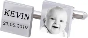 Juwelier Schönschmied - Manschettenknöpfe Fotogravur inklusive Bild Gravur Bilgr