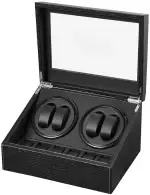 Automatische Uhrenbeweger Box,luxuriöser Uhrenbeweger,Uhrengehäuse mit leisem Mabuchi Motor,PU-Leder Uhrengehäuse mit Netzteil,Lagerung Schmuckschatulle…