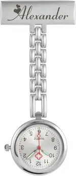 JSDDE Personalisierte Krankenschwester Uhren mit Namen Text Gravur Taschenuhren für Damen Krankenschwesteruhr mit Pin Uhr für Arzt Doktor Medical