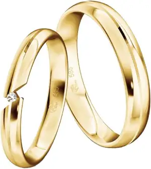 JC Trauringe Gold 585 Paarpreis Poliert I Traumhafte Eheringe I Einzigartige Par