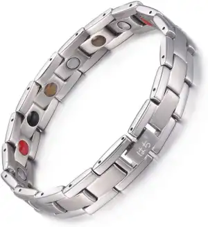 はち Magnetarmband Damen Herren,Magnetarmband aus Reinem Titan,Magnetarmband für Arthritis, 5 Elemente Starkes Magnetarmband Gesundheit