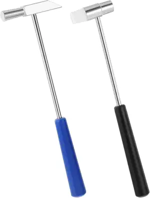 2er Set Mini Hammer, Doppelkopf-Kleiner Hammer Leichter Kunststoff-Metallkopf für Schmuck, Musikinstrumente, Handwerk, Uhren, Reparatur von Kleingeräten