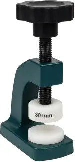 SELVA Pressstock Uhrmacher Werkzeug – Uhrglas einsetzen, Gehäuseboden schließen – 12 Druckstücke Ø 14–37 mm – Presswerkzeug für Uhrglas Presse und Reparatur – Uhrmacherbedarf