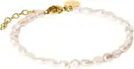 Purelei Pearlfection Armband – Armband mit echten Süßwasserperlen – 14K/18K vergoldeter Edelstahl – 16–19 cm – eleganter Perlenschmuck – Verstellbar