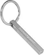 Cuboid Schlüsselanhänger mit Wunschgravur personalisiert - Gravur Wunschtext aus Edelstahl - Geschenk Weihnachten Männer Frauen - Quader personalisierbar - Silber