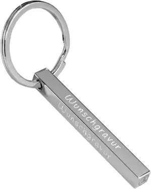 Cuboid Schlüsselanhänger mit Wunschgravur personalisiert - Gravur Wunschtext aus