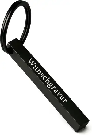 Cuboid Schlüsselanhänger mit Wunschgravur personalisiert - Gravur Wunschtext aus