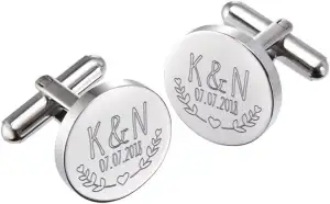 Gravado Manschettenknöpfe aus Edelstahl mit Gravur