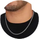 ZHESHY Halskette Herren Silberkette Goldkette Edelstahl/18K Vergoldet Panzerkette Kubanische Venezianierkette Silber Kette Für Männer Jungen Damen Wasserfester Schmuck Geschenk Accessoires Für Herren