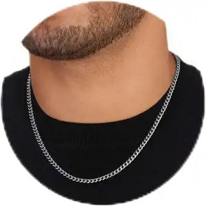 ZHESHY Halskette Herren Silberkette Goldkette Edelstahl/18K Vergoldet Panzerkett