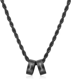 lorajewel Personalisierte Edelstahl Ketten für Herren Halskette mit Namen Gesche