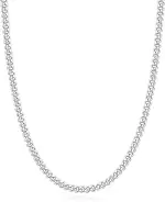 Esrael 3/5 mm Echtes Silber/14K Echtes Gold Plattierte Kubanische Kette für Männer und Jungen, Edelstahlkette Robuste lichtechte Halskette Schmuck Geschenke für ihn 16/18/20/22/24 Zoll