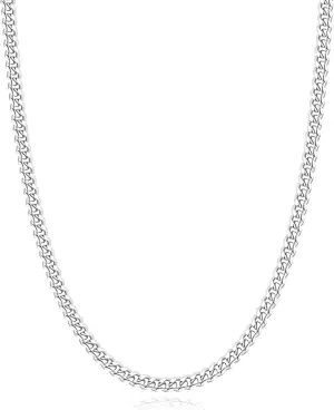 Esrael 3/5 mm Echtes Silber/14K Echtes Gold Plattierte Kubanische Kette für Männ