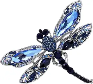 Vintage Damen Strass Brosche,Libelle Brosche Pin Kristall,Braut Korsage Brosche,