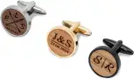 STREIFHOLZ Manschettenknöpfe aus Holz, personalisiert mit Gravur & Holzbox, hochwertiges Geschenk für Herren zur Hochzeit, Verlobung, Valentinstag, Jahrestag uvm.