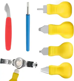 6 Teiliges Uhrenreparatur Werkzeugsatz,Uhrenwerkzeug,Uhrmacherwerkzeug,Uhrenreparatur Werkzeug Set,Uhrenöffner,Uhrendeckelöffner,Uhr Batteriewechsel Werkzeug,Für Verschiedenen Größen Armbanduhren Uhr