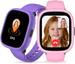 LAGENIO K3 4G Smartwatch Kinder mit GPS und Telefon, GPS Tracker kindr in Zwei austauschbaren Farben, Armbanduhr Kinder Junge mit Video Phone Call, Schulmodus, SOS-Funktion(Rosa und Lila)