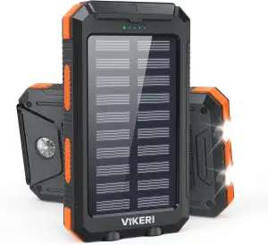 Vikeri Solar Powerbank 26800mAh, Powerbank Solar Wasserdichtes USB C Externer Ak