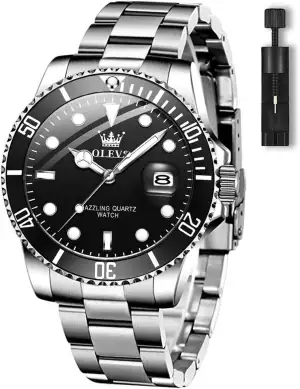 OLEVS Edelstahl Uhren Herren Wasserdicht Leuchtende Modern Großes Herrenuhren Me