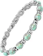 JEROOT Magnetarmband Türkisfarbenes,Damen Magnetische Armbänder für Frauen Verschluss Edelstahl A...