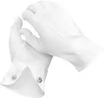 THE MASONIC COLLECTION Schlichte Baumwollhandschuhe für Herren – Weich und leicht – Waschbares und Wiederverwendbares Material – Druckknopfverschluss – Geschenkaccessoire für Männer