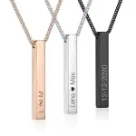 TMT Pärchen Kette mit Gravur Herren oder Damen | personalisierte Kette mit Namen ideales Geschenk für Paare | Partner Ketten für Sie und Ihn graviert mit Datum, Herz, Unendlichkeits-Symbol