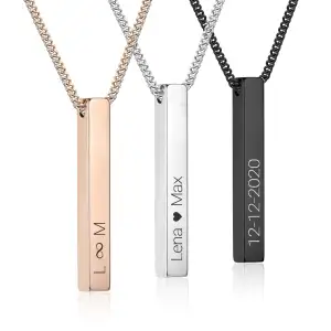 TMT Pärchen Kette mit Gravur Herren oder Damen | personalisierte Kette mit Namen