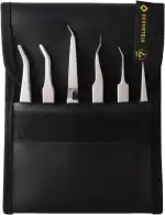 BERNSTEIN Präzisions-Pinzetten Set 6-teilig inkl. SMD- Pinzetten Set für Feinmechanik aus antimagnetischem, rostfreiem Edelstahl