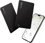 Tracker Karte, Slim Wallet Tracking Card mit Apple Find My (nur iOS), wiederaufladbare Smart Card für Gepäck, Ausweis/Kreditkarte, Reisepass (für iOS, 2er-Pack)