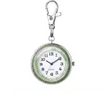 JewelryWe Taschenuhr mit Karabiner Schlüsselanhänger Quarz Analog Uhr Quarzuhr für Ärzte Krankenschwestern Sanitäter Köche Blau Weiß