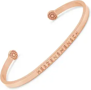SIMPLE PLEDGE | Herzensmensch Armreif | Armband Damen mit Gravur in Silber, Gold, Roségold | Perfekt als Schmuck Geschenk | Blindgravur