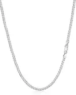 Silvora S925 Silber 3/5mm Ultradünne Herren Kubanische Kette Damen Figaro Kette，S925 Silber Cuban Link Chain Panzerkette Verschiedliche Längen 36/46/51/56/61/66/71 cm in Silber Farben