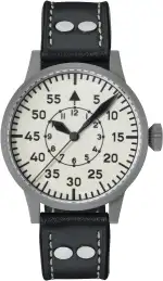 Laco Fliegeruhr mit Leuchtzifferblatt, Automatikuhr, Edelstahlgehäuse, Saphirglas, wasserdicht, Made in Germany